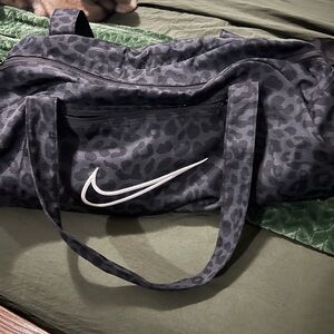 Nike Black and Gray Leopard Print Duffel Bag